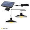 A New  Super Bright Split Dual Heads Solar Pendant Light Household Indoor Solar Light and Outdoor Solar Panel For Camping Garden