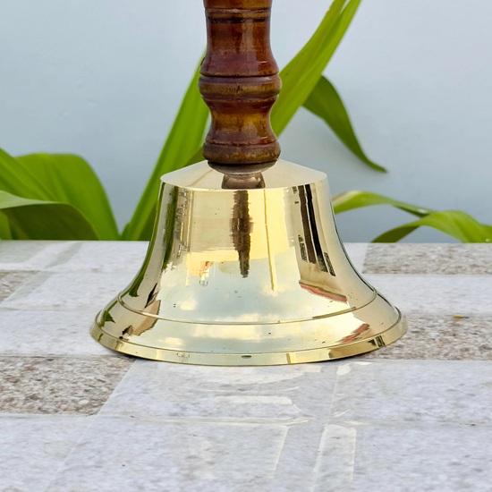 27.94 cm Brass Hand Bell Desk bell School bell Gift for her Office Bell Christmas Gift Home Decor