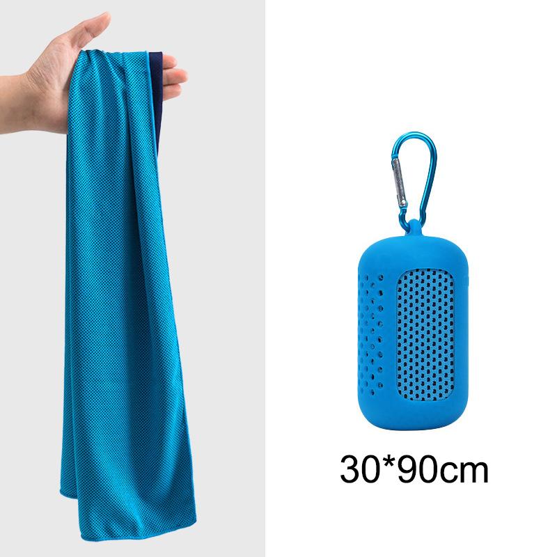 Cooling Towel Breathable Ice Feel Quick Dry Fabric with Silicone Case for Music Festival Outdoor Party Sports