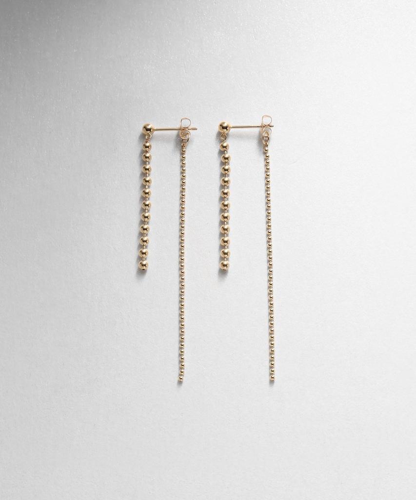 Earrings K10 Ball Chain Front and Back Stud Earrings 40576542 Yellow Gold 00 [Kokoshnik] Women's (100)