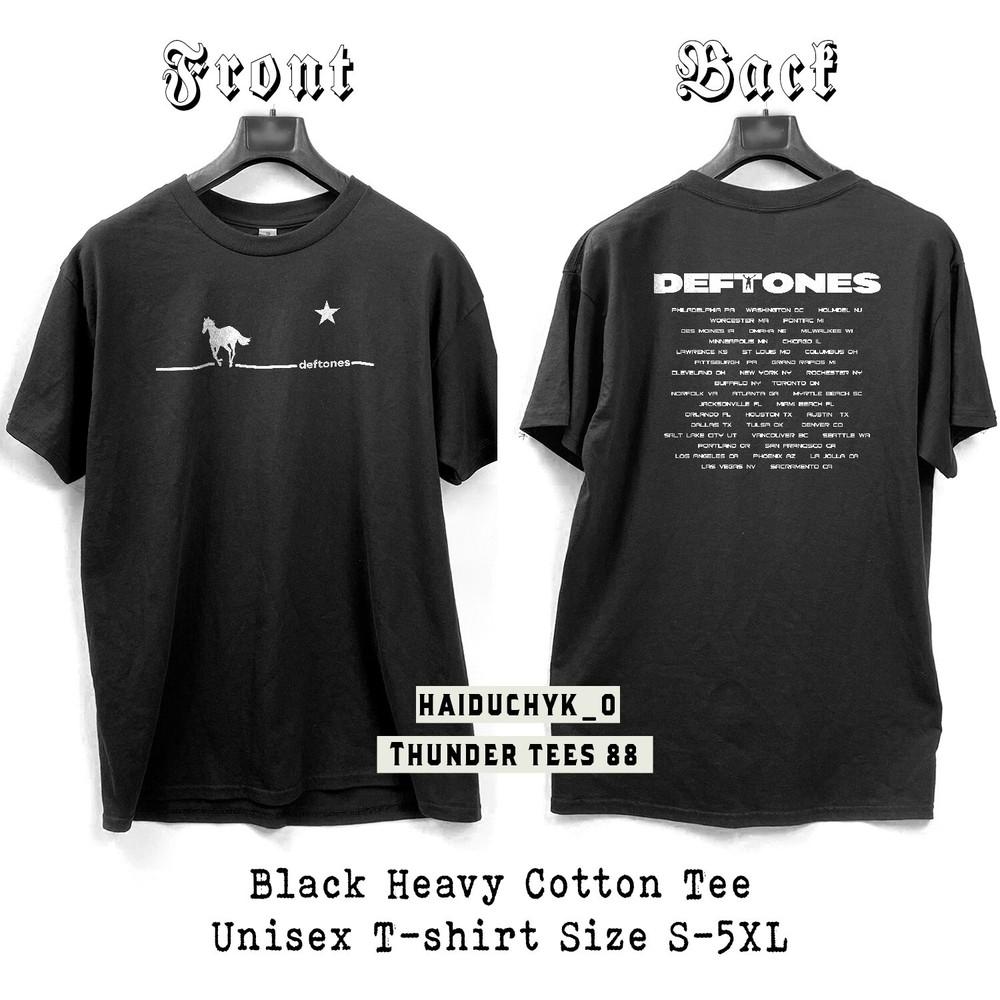 Deftones White Pony Tour Унисекс Черная Футболка Двусторонний Принт от S до 5XL Унисекс Футболка XXL