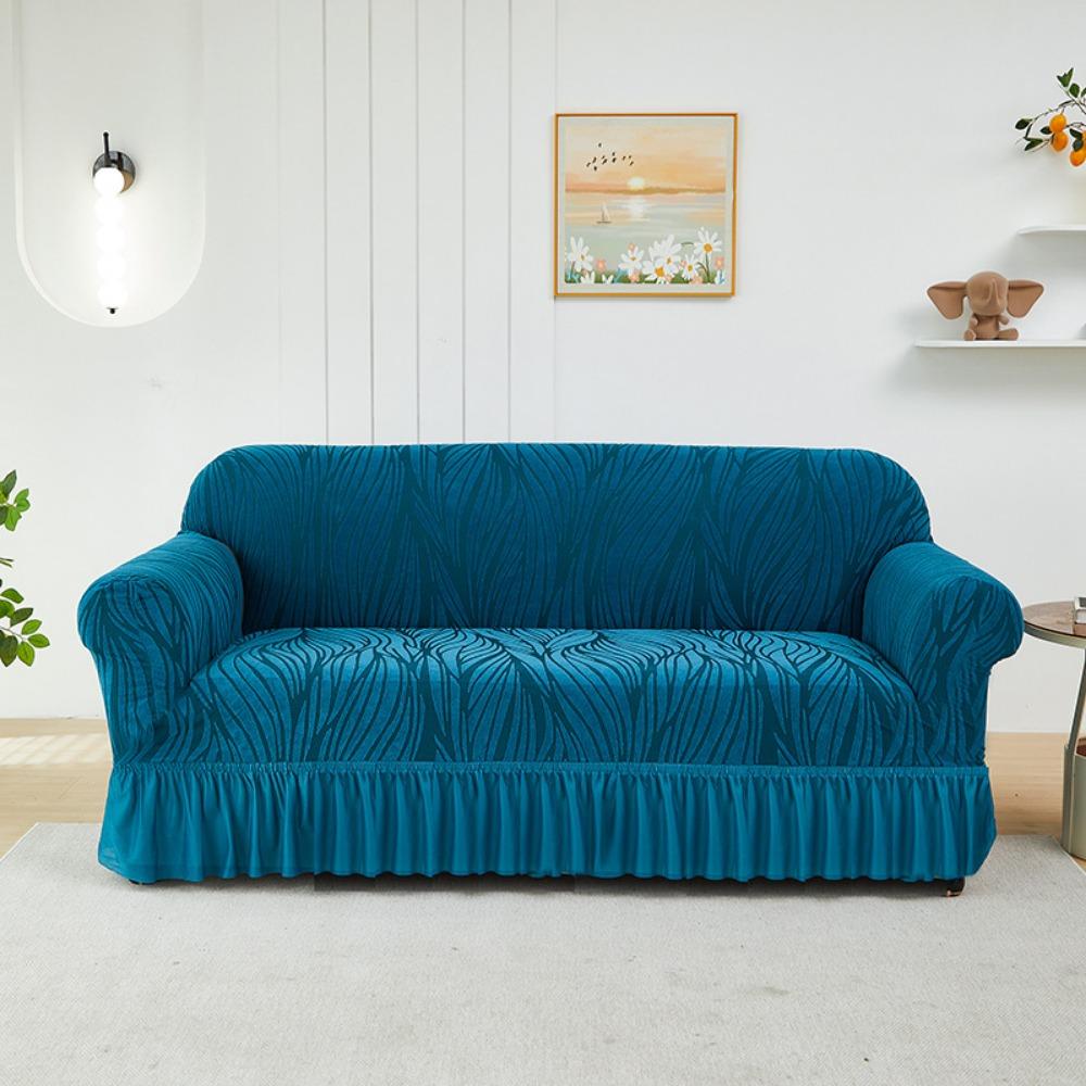 

Furniture Protector Stretch Sofa Cover Thickened Slip Proof Jacquard Skirt Design All Season Single (90-140cm)