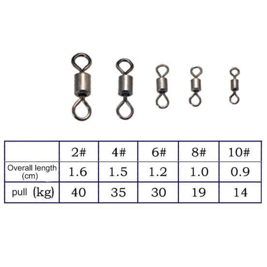250 Stück Hochleistungs-Angel-Tonnendrehlwirbel Wälzlager Rollwirbel Ringverbinder Zubehör