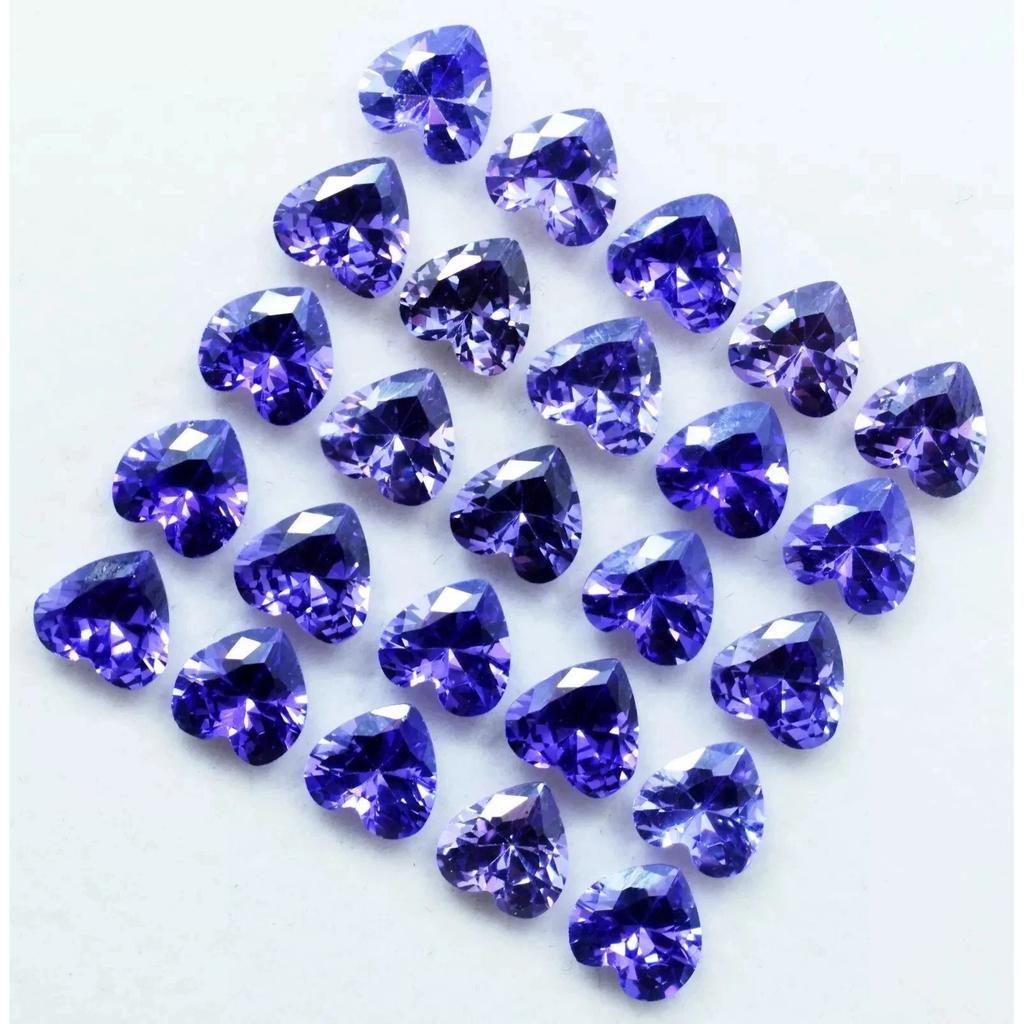 50 Pcs Natural Ceylon Blue Sapphire 6 mm Heart Cut Gemstone Lot For Jewelry