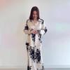 2025 Spring Satin Button Shirt & Midi Skirt Fashion Set for Women