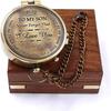 To My Son I Loved You Camping Compass Engraved with Wooden Box Gift Compass