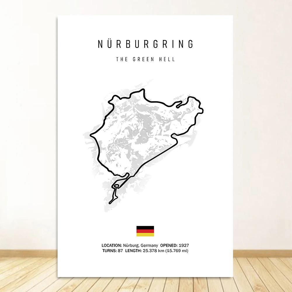 Classic Black And White Vintage Wall Art Formula 1 Imola Monaco Monza Circuit HD Oil On Canvas Posters And Home Decor Gifts