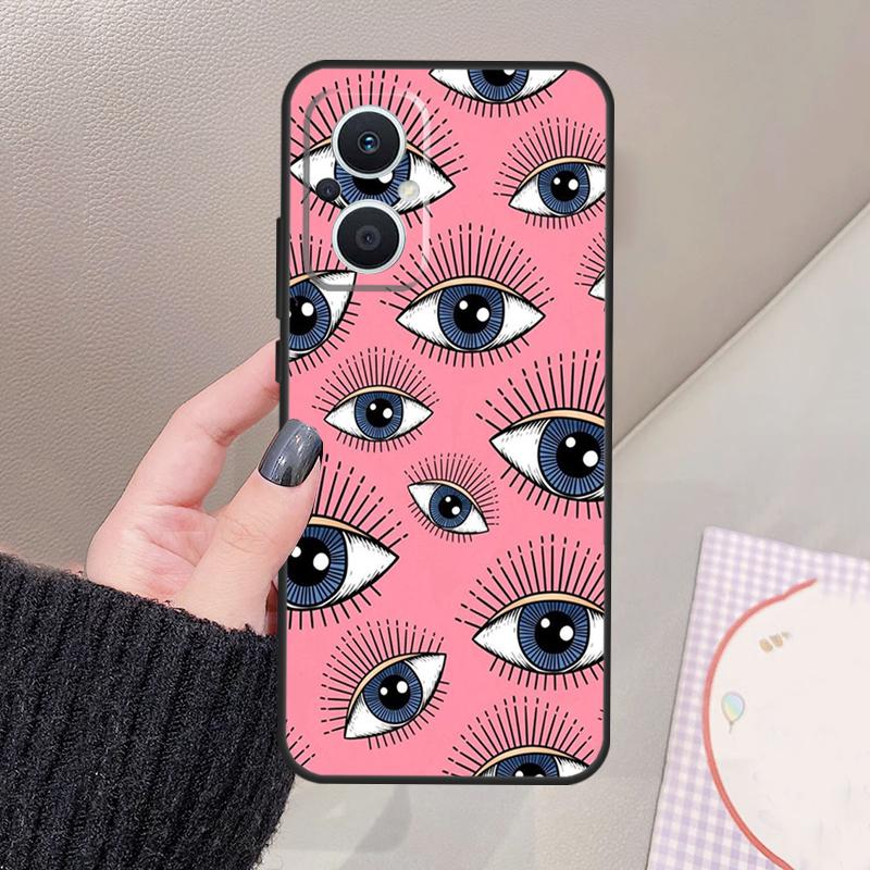 Scary Face Eyes Funda For OPPO Reno 12 F 11F 13F 14F 10 13 14 15 Pro 7 8 Lite OPPO Find X8 X6 X5 X9 Pro Case