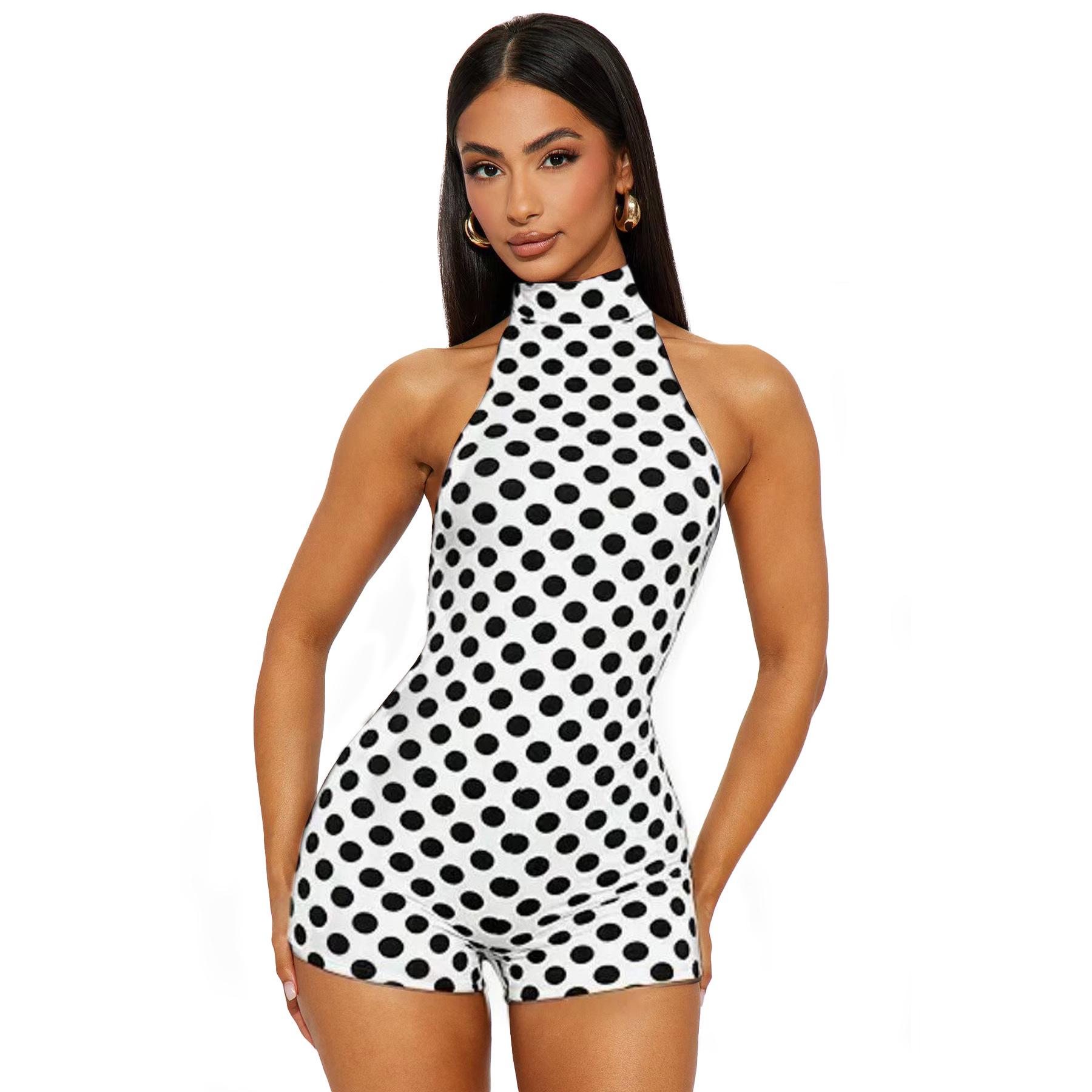 

Women s Fashion Solid Color Halter Backless Romper Shorts Medium
