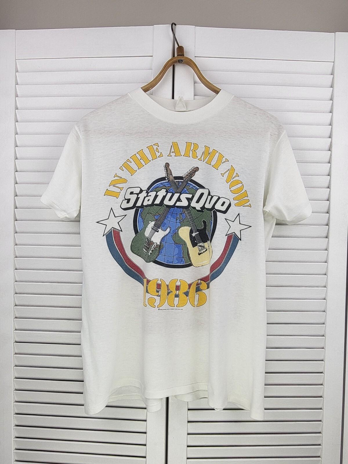 Vintage Status Quo T-Shirt, In The Army Now, Europe Tour 1986 XL