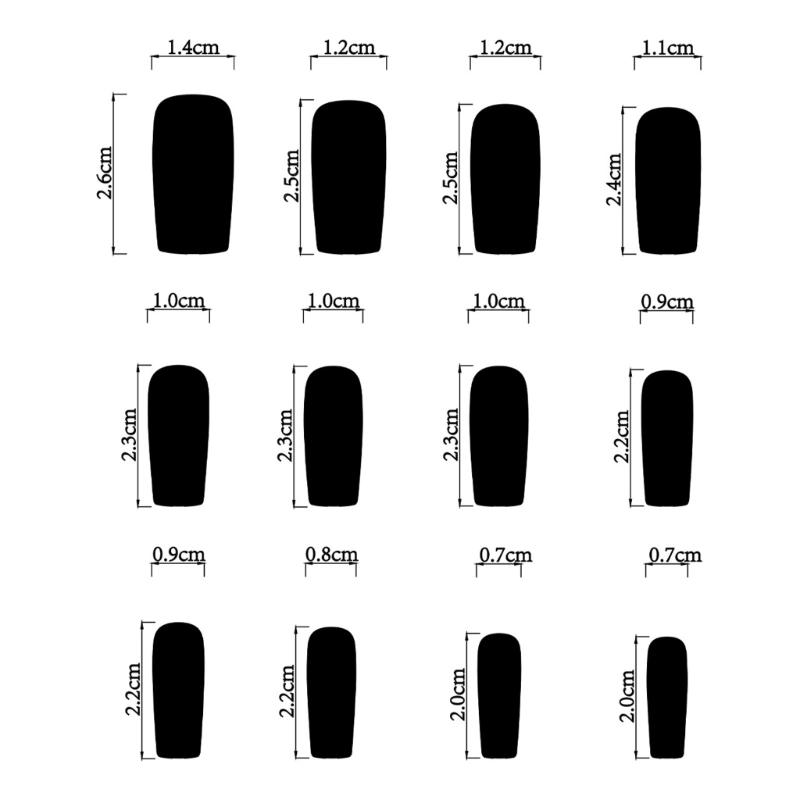 Square Press On Nail French Tips Fake Nail Full Cover False Nail with Design Artificial Acrylic Nail Stick On Nail