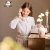 CHANZUIGOU Girls' Academy Style Pure Cotton Doll Collar Shirt