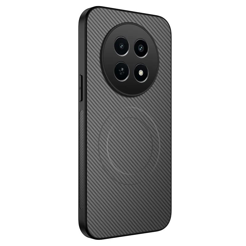

Магнитный силиконовый чехол для Realme 12X 13 12 Pro Plus 5G 4G Беспроводная зарядка Карбоновое волокно ПУ Противоударный Мягкий чехол Чехлы для телефонов For Realme 13 5G серый