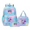 K-Pop Inspired Cartoon School Backpack Set Teen Girls 3pcs Lunch Bag Main Pencil Case Arc Shoulder Straps British Style