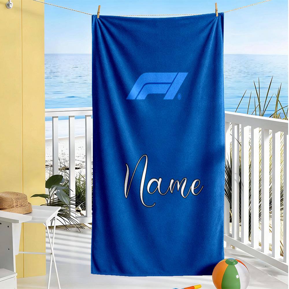 F1 Dreams Customize Your Name Beach Towel Soft Durable Quick-Dry Ideal for Travel Outdoor Swim Pool Yoga Surf Camping Hiking Gym Gift Holiday
