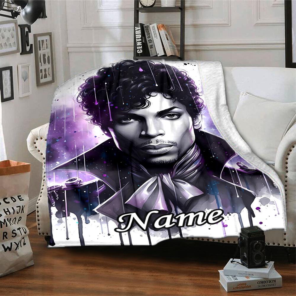 Custom Name Prince Theme Printed Blanket - Perfect for Couch, Bed, Travel & Outdoor Use | Machine Washable, Cozy & Durable.