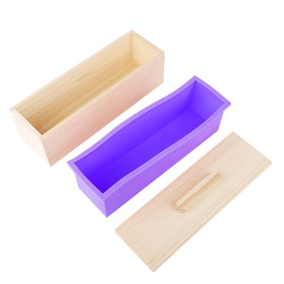 1200 ml rechteckige Silikon-Seifenform mit Deckel, DIY-Werkzeug zum Backen von Kuchen, Eis, Schokolade