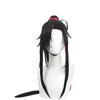 The Untamed Anime Wei Wuxian Youth Cosplay Wig - Black Single Ponytail Braid