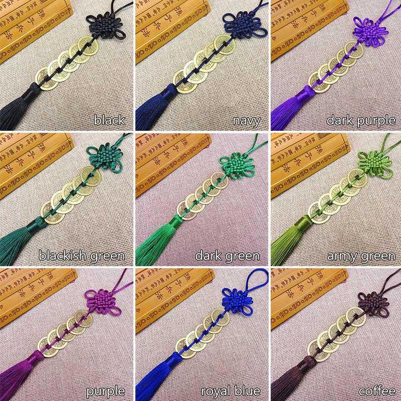1Pcs Red Chinese Knot Lucky Charm Ancient Coin Pendant Decoration Collection Gift Keychain