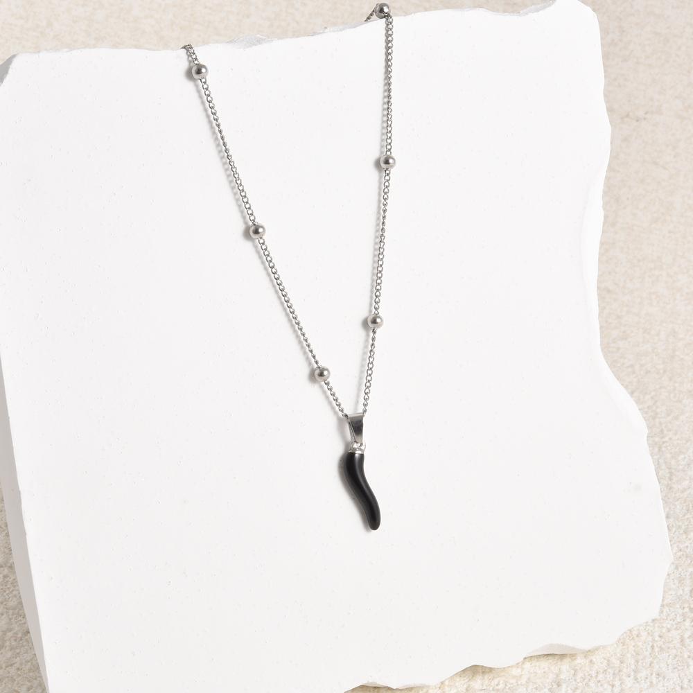 1Pc Stainless Steel Vintage Lucky Horn Cornicello Pepper Pendant Necklaces Gothic Italian Chilli Aesthetic Collares Jewelry