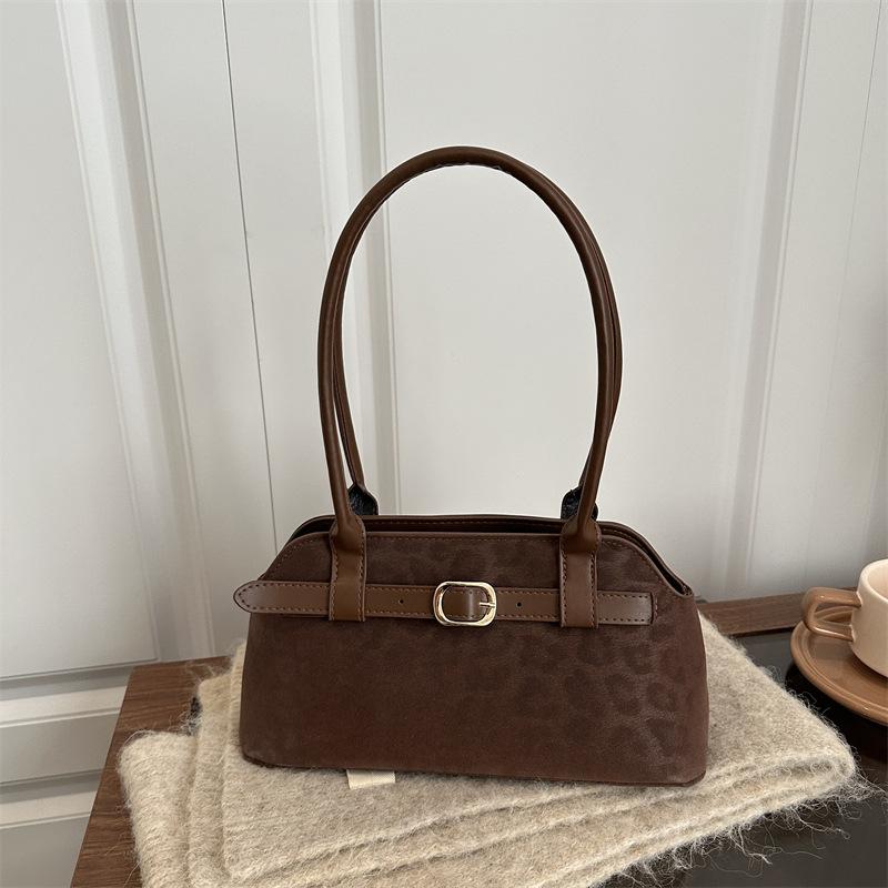 Fashion Simple Top Handle Bag Comfortable and Versatile Texture Shoulder Bag Women Solid Color Retro Korean Style Commuter Bag