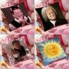 J-JYP Meme Pillow Case Soft Plush Fabric Double-Sided Printed Cushion Cover Warm Winter Sofa Pillow Case