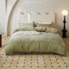Nordic Light Luxury Coral Fleece Winter Bedding Set - Milk Velvet Waffle, Double-Sided Duvet Cover and Bed Sheet