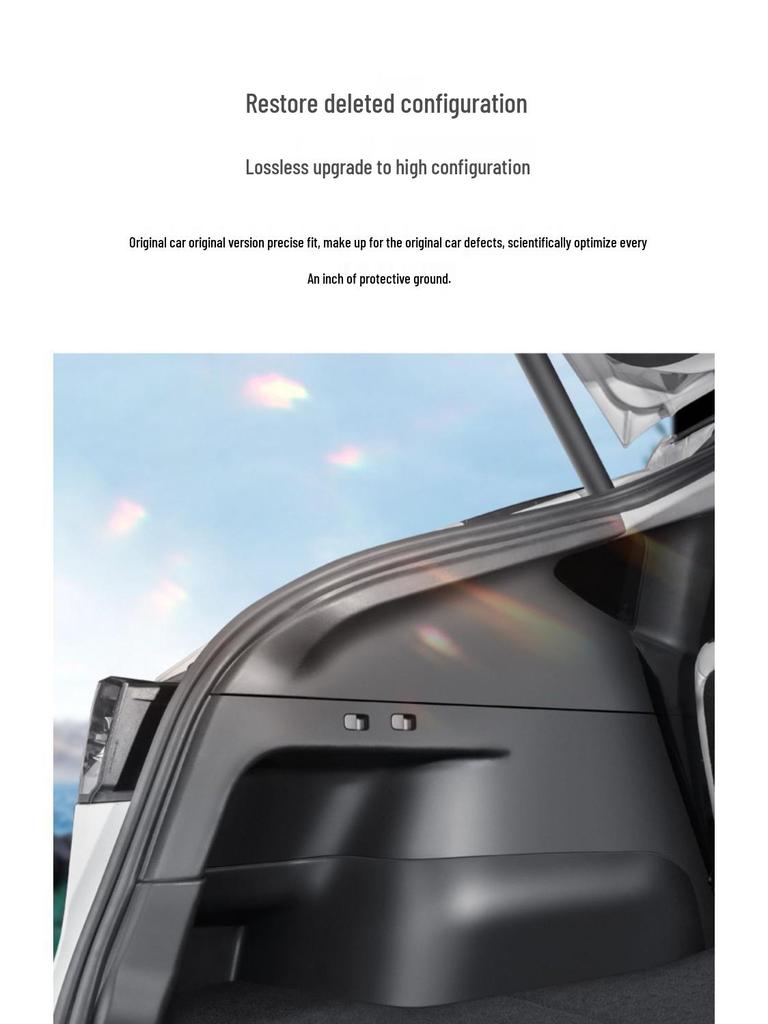 Tesla Model Y Suede Trunk Side Panels - Large Interior Modification Accessories
