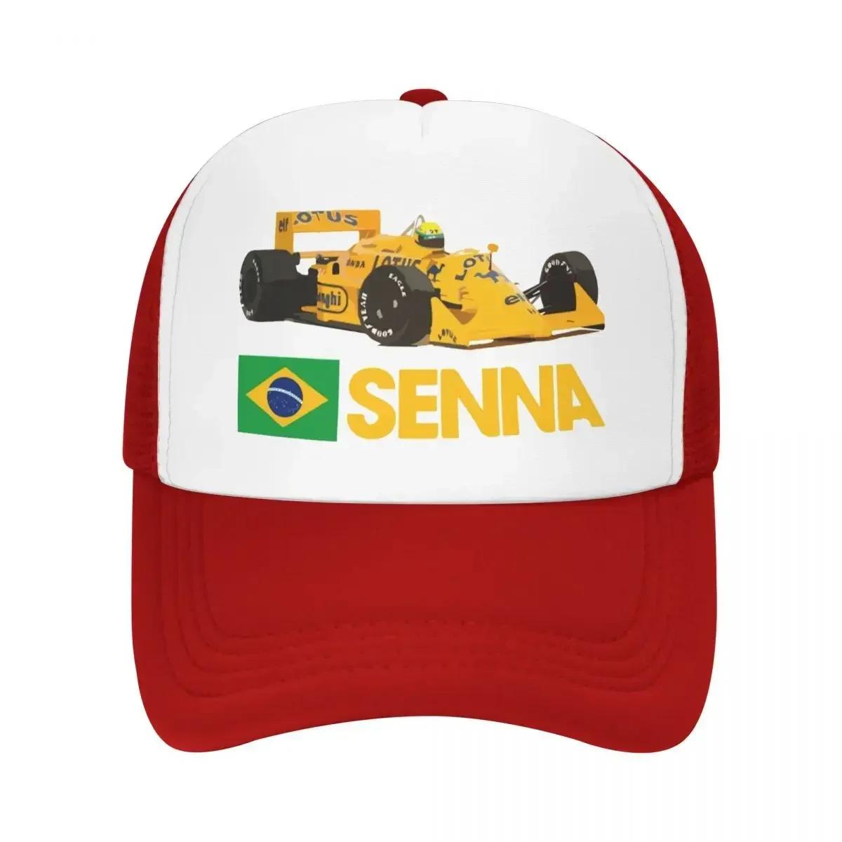 

Летняя сетчатая кепка Ayrton Senna для улицы, унисекс, регулируемая, из пены, тракер, для повседневного ношения One Size