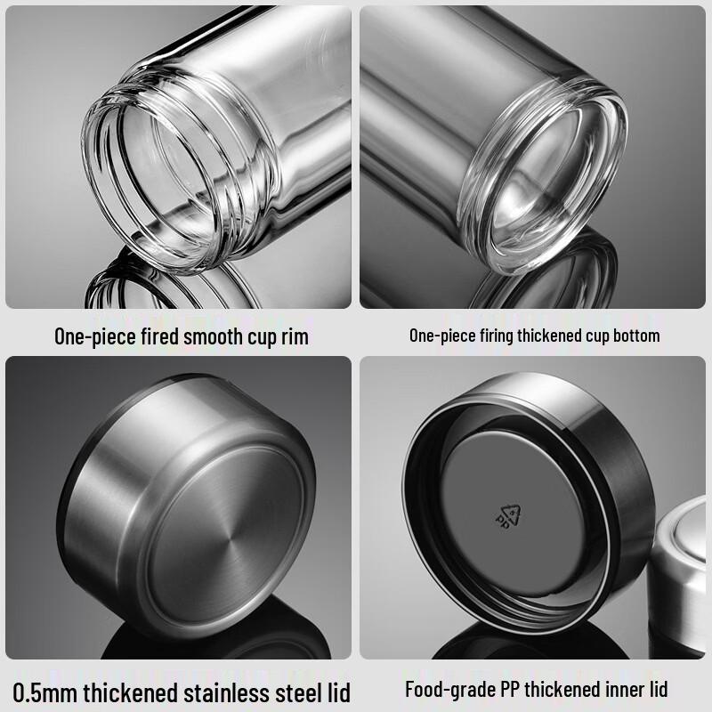 OLOEY Double-Layer Heat-Insulated Glass Mug