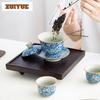 140ml Blue And White Ceramic Gaiwan Boutique Tea Tureen Tea Bowl With Lid Kit Tea Making Cover Bowl Kung Fu Tea Set Collection