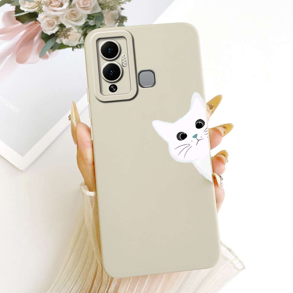 Casing For Infinix Hot 12 Play Cover X6816C X6816 Silicone Cat Dragon Pattern Case For Infinix Hot12 Hot 12 Play Shell Covers