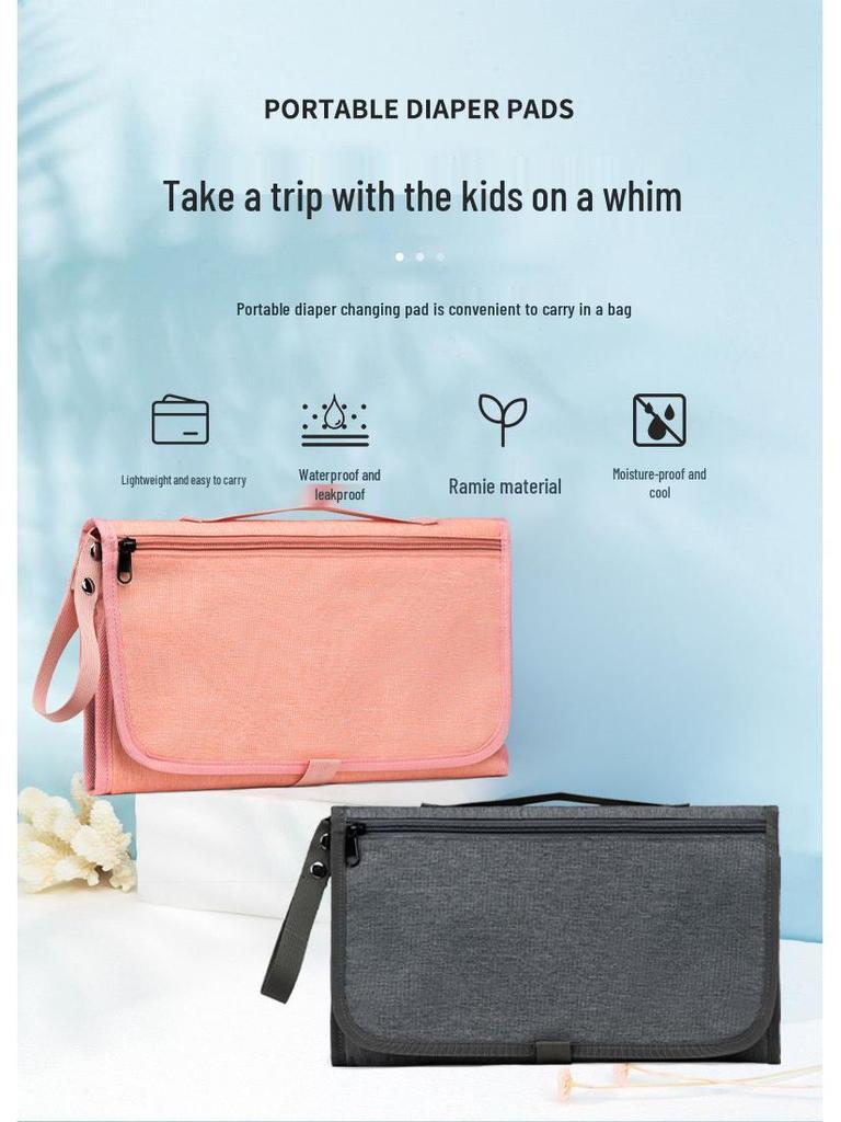 Portable Foldable Waterproof Baby Changing Pad and Diaper Bag