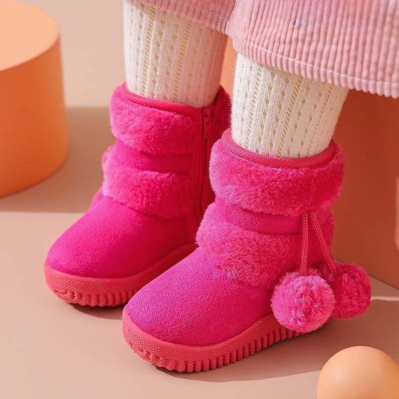 Boys and Girls Soft-soled Non-slip Warm Plus Velvet Thick Snow Cotton Shoes