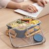 Boîte à lunch, Boîte à lunch portable en acier inoxydable, Avec vaisselle et compartiments séparés