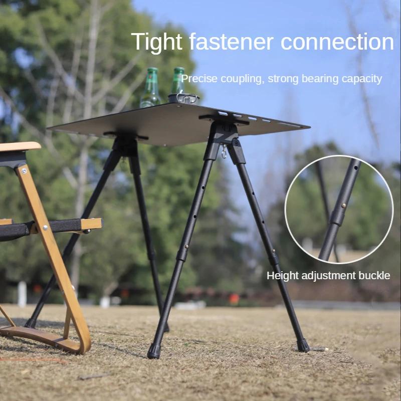 Portable Outdoor Camping Aluminum Alloy Lightweight Foldable Tactical Table Storage Rack Blackened Wind Picnic Table