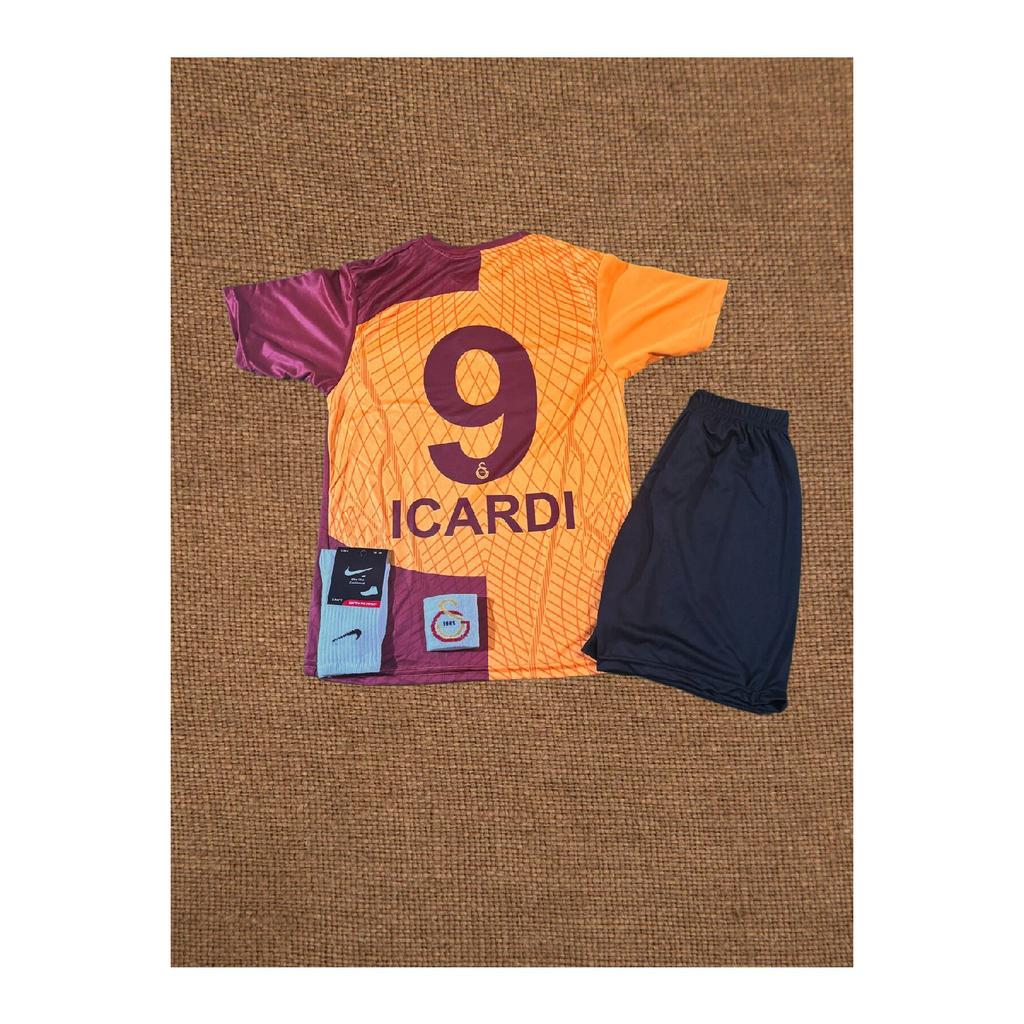 Galaatasaray_icarrdii Yellow Red Kids Football Jersey 4 Pieces