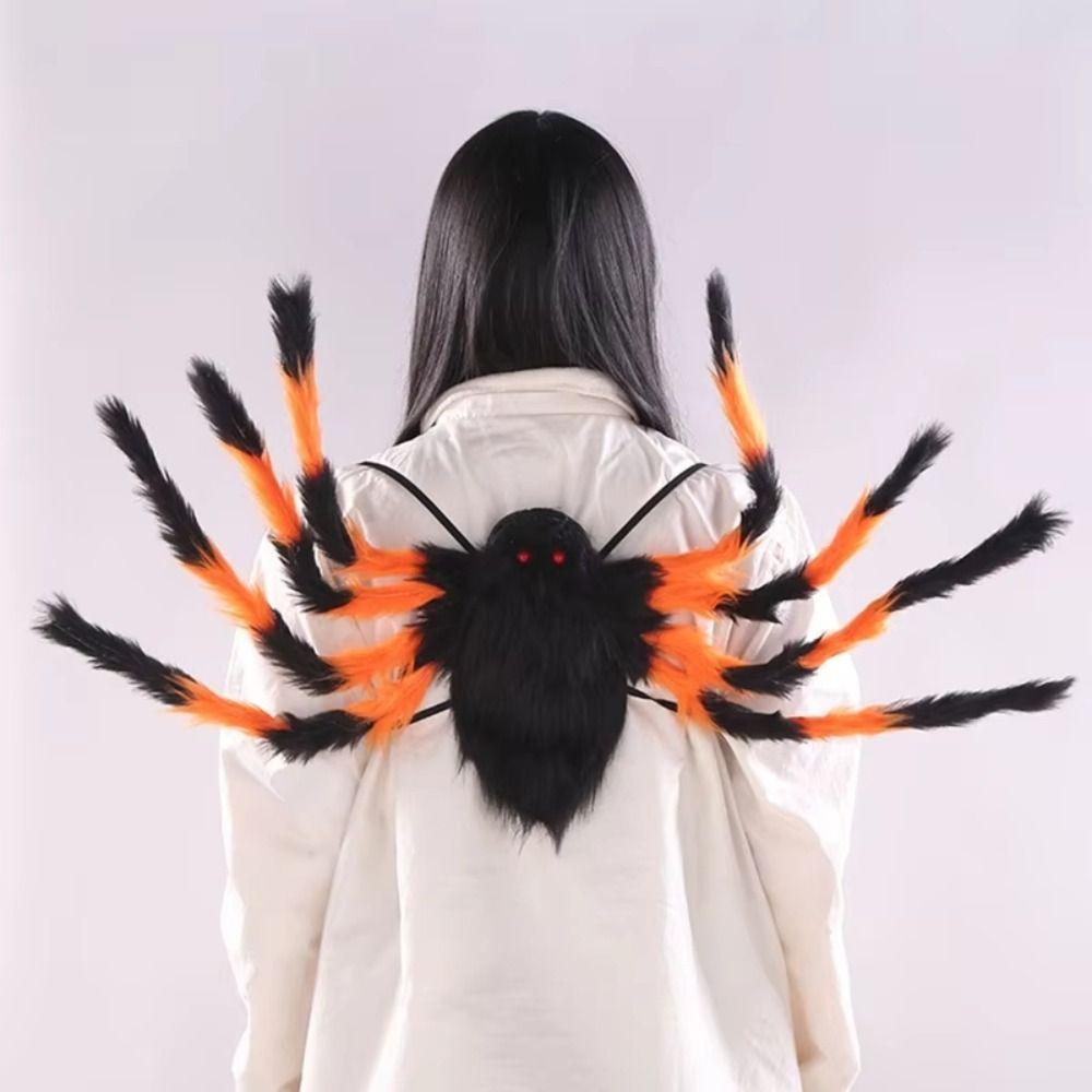 LED Halloween Spider Backpack Stuffed Animal Plush Spider Bag  Adult Accessories