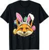 Easter Bunny Fox T-Shirt Funny Fox Lover Animal Graphic Tee Casual Crew Neck Tee