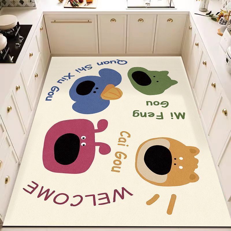 Cartoon kitchen doormat, non-slip mat, entryway mat, minimalist style entryway mat, coffee table rug 60x120cm