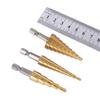 High Speed Steel Straight Groove Step Drill Bit Set, Titanium Coated Wooden Metal Hole Milling Cutter Core Drill Bit Set