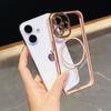 For iPhone 16 Magnetic Case TPU Acrylic Phone Cover with Detachable Lens Frame