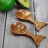 2Pcs Creative Fish Wooden Spoons with Ergonomic Handle for Comfortable Kitchen Cooking and Heat Resistance 55KF