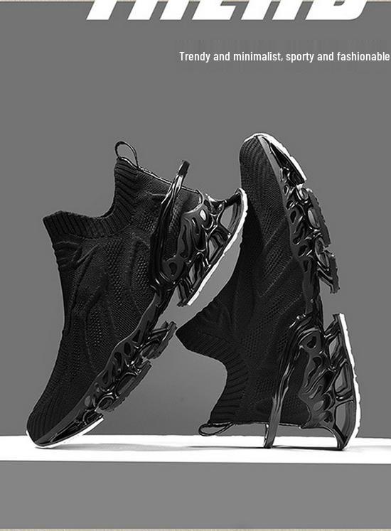Summer Flyknit Sock Sneakers - Large Size, Breathable, Shock-Absorbing Running & Casual Men's Shoes