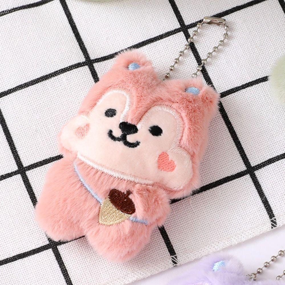 PP Cotton Squirrel Plush Keychain Squirrel Cartoon Plush Toys Penguin Plush Doll  Bag Decoration