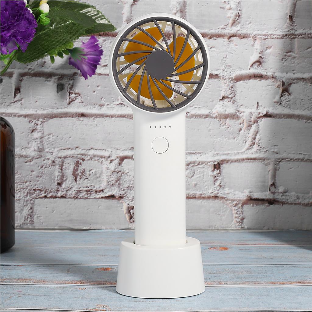 Handheld Cooling Fan Mini USB Rechargeable Mute Portable Removable Front Cover AromatherapyWhite
