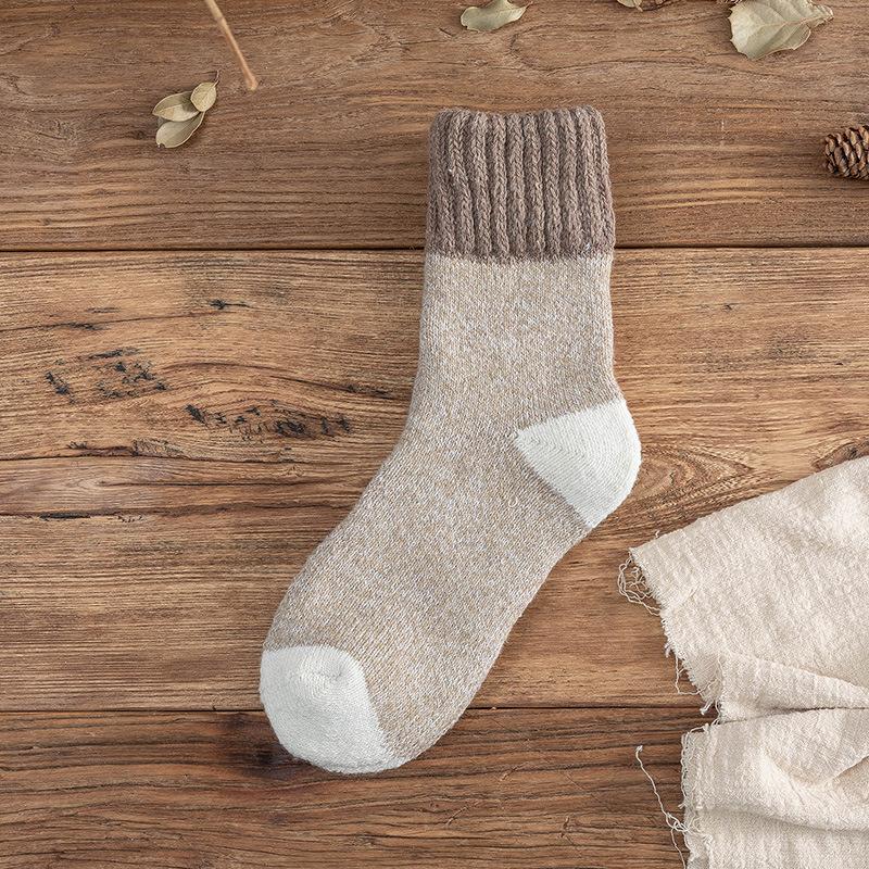 5pairs/Lot Men's Wool Socks Super Thick Terry Winter Warm Socks Fashion Style Mid Tube Socks Snow Socks High Quality Men's Socks