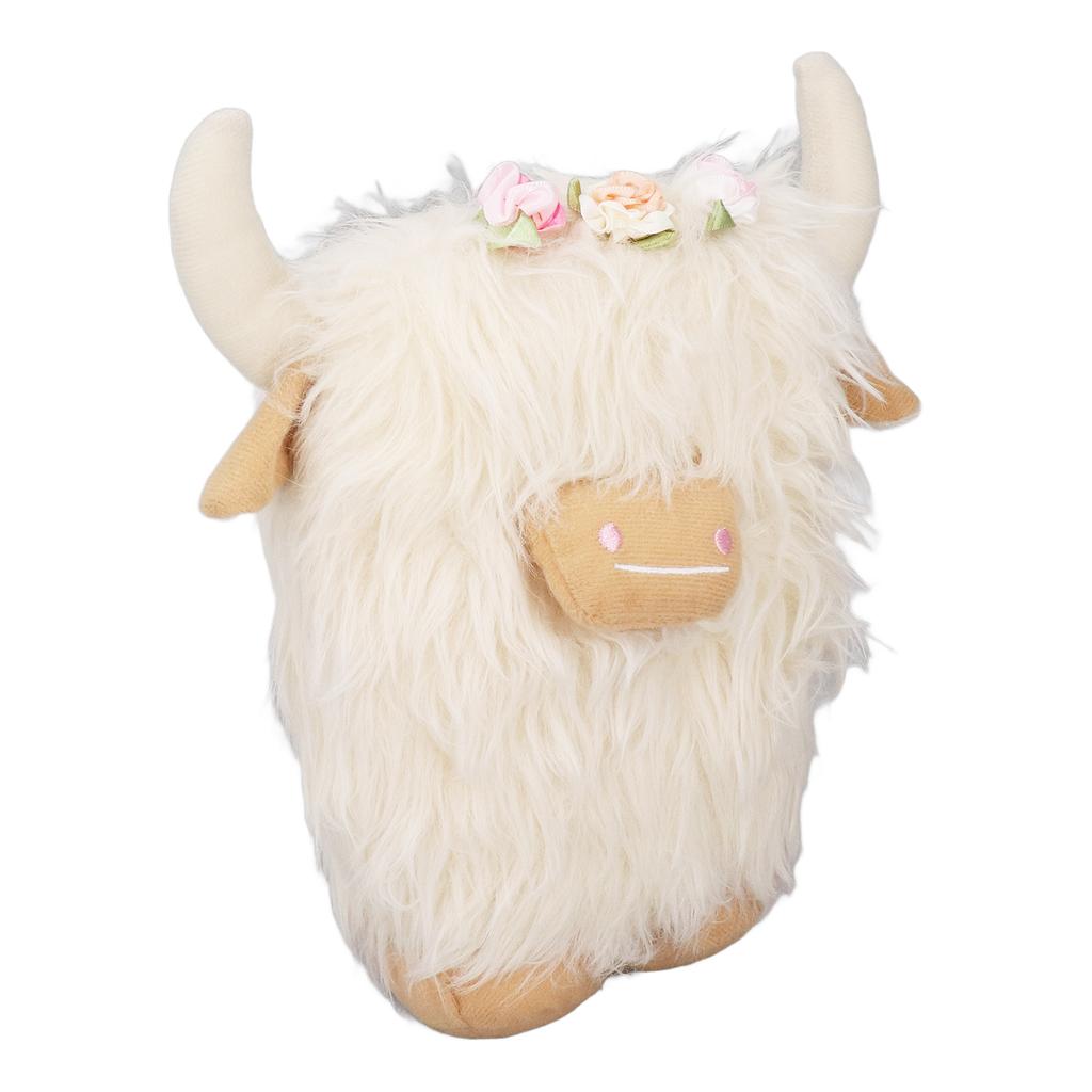 Highland Cow Plush Doll Simulation Soft Stuffed Faceless Cattle Toy for Home Decoration