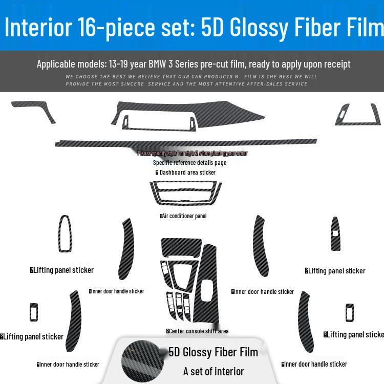 BMW 3 Series GT (2013-2019) 320li Carbon Fiber Interior Sticker for Center Console