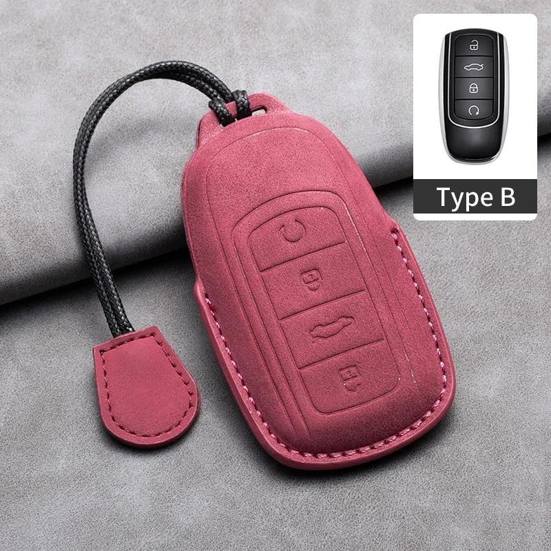 4 Button Leather Car Key Case Cover for Chery Omoda 5 2023 for Chery Tiggo 8 Pro Tiggo 7 Pro 8 PLUS Arrizo for Omoda S5 C5 Modod